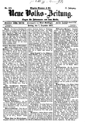 Neue Volks-Zeitung Freitag 7. Dezember 1877
