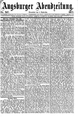 Augsburger Abendzeitung Samstag 8. September 1877