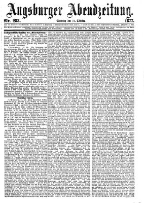 Augsburger Abendzeitung Sonntag 14. Oktober 1877