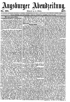 Augsburger Abendzeitung Mittwoch 31. Oktober 1877