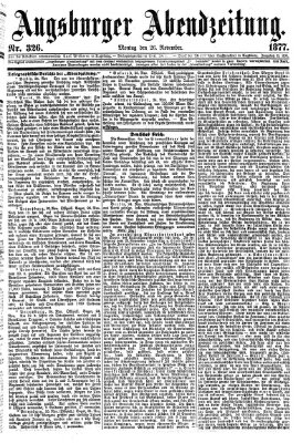 Augsburger Abendzeitung Montag 26. November 1877