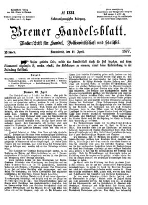 Bremer Handelsblatt Samstag 14. April 1877