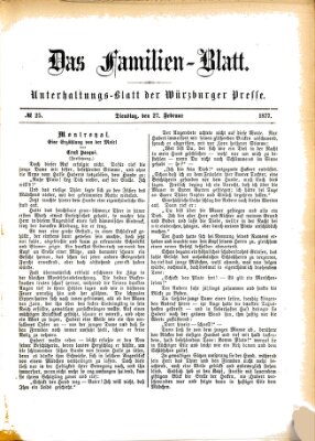 Das Familienblatt (Würzburger Presse) Dienstag 27. Februar 1877