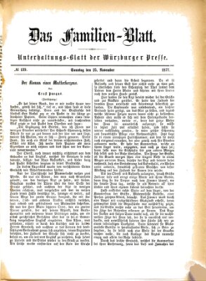 Das Familienblatt (Würzburger Presse) Sonntag 25. November 1877
