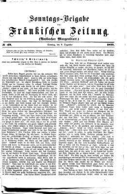 Fränkische Zeitung (Ansbacher Morgenblatt) Sonntag 9. Dezember 1877