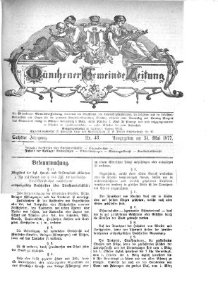 Münchener Gemeinde-Zeitung Donnerstag 31. Mai 1877
