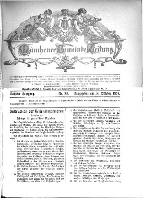Münchener Gemeinde-Zeitung Donnerstag 18. Oktober 1877