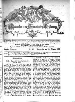 Münchener Gemeinde-Zeitung Sonntag 28. Oktober 1877