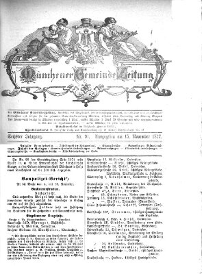 Münchener Gemeinde-Zeitung Donnerstag 15. November 1877
