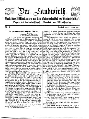 Der Landwirt (Ansbacher Morgenblatt) Samstag 4. August 1877