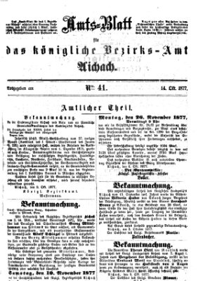 Amtsblatt für das Bezirksamt und Amtsgericht Aichach Sonntag 14. Oktober 1877