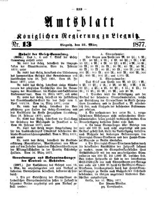 Amts-Blatt der Preußischen Regierung zu Liegnitz Samstag 31. März 1877