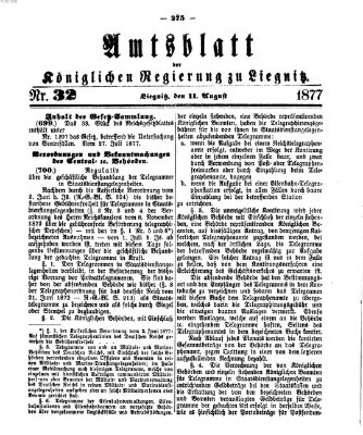 Amts-Blatt der Preußischen Regierung zu Liegnitz Samstag 11. August 1877