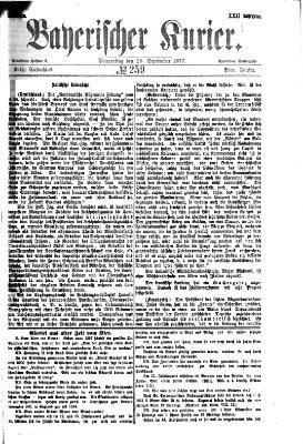 Bayerischer Kurier Donnerstag 20. September 1877