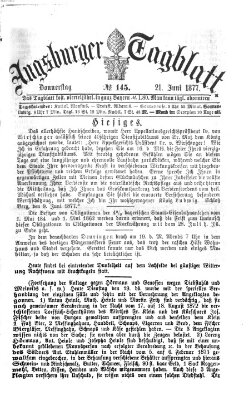 Augsburger Tagblatt Donnerstag 21. Juni 1877