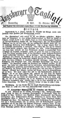 Augsburger Tagblatt Donnerstag 25. Oktober 1877