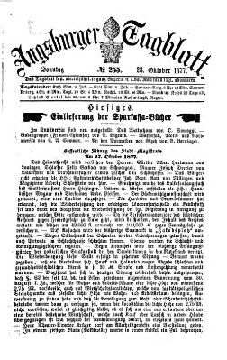 Augsburger Tagblatt Sonntag 28. Oktober 1877