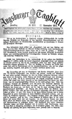 Augsburger Tagblatt Samstag 17. November 1877