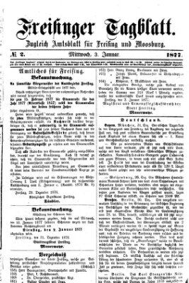 Freisinger Tagblatt (Freisinger Wochenblatt) Mittwoch 3. Januar 1877