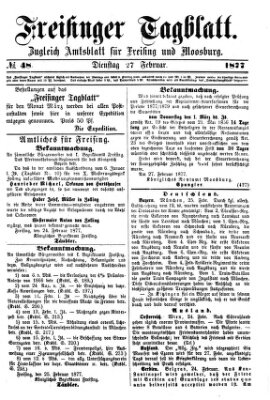 Freisinger Tagblatt (Freisinger Wochenblatt) Dienstag 27. Februar 1877