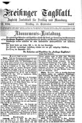 Freisinger Tagblatt (Freisinger Wochenblatt) Dienstag 18. September 1877