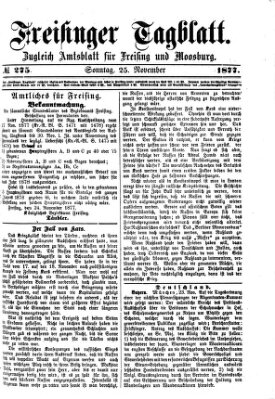 Freisinger Tagblatt (Freisinger Wochenblatt) Sonntag 25. November 1877
