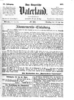 Das bayerische Vaterland Dienstag 18. September 1877
