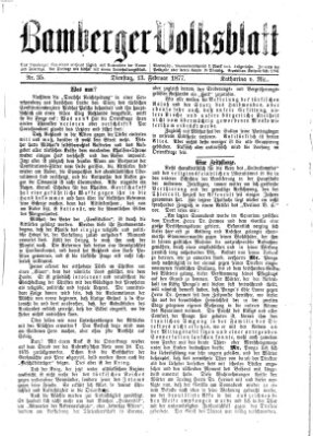 Bamberger Volksblatt Dienstag 13. Februar 1877