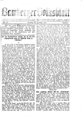 Bamberger Volksblatt Dienstag 27. Februar 1877