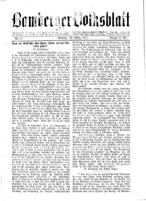 Bamberger Volksblatt Montag 12. März 1877