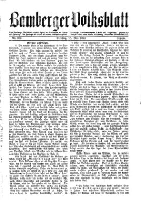 Bamberger Volksblatt Dienstag 15. Mai 1877