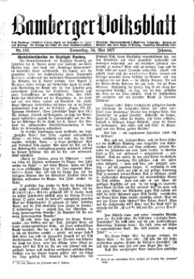 Bamberger Volksblatt Donnerstag 24. Mai 1877