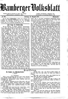 Bamberger Volksblatt Freitag 31. August 1877