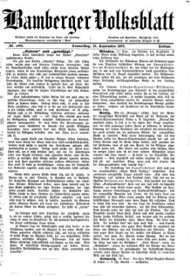 Bamberger Volksblatt Donnerstag 13. September 1877