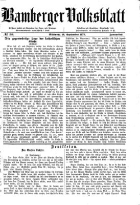 Bamberger Volksblatt Mittwoch 19. September 1877