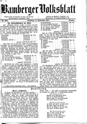 Bamberger Volksblatt Samstag 17. November 1877