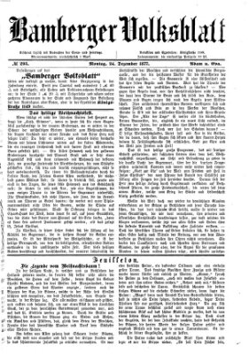 Bamberger Volksblatt Montag 24. Dezember 1877