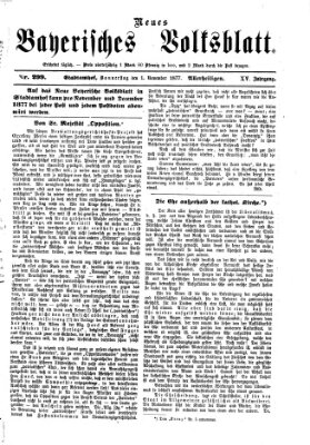 Neues bayerisches Volksblatt Donnerstag 1. November 1877