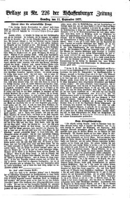 Aschaffenburger Zeitung Samstag 15. September 1877