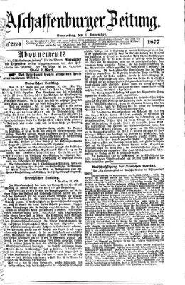 Aschaffenburger Zeitung Donnerstag 1. November 1877