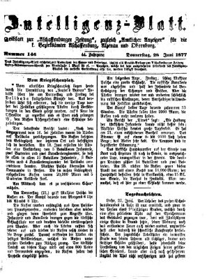 Aschaffenburger Zeitung Donnerstag 28. Juni 1877