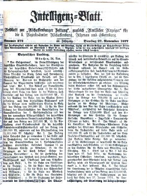 Aschaffenburger Zeitung Dienstag 27. November 1877
