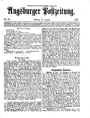 Augsburger Postzeitung Montag 22. Januar 1877