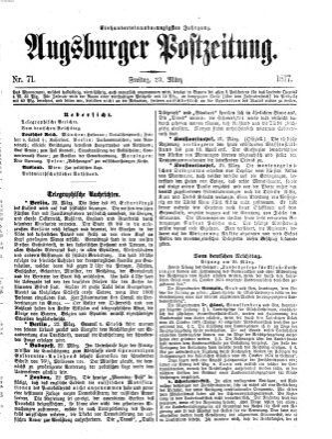 Augsburger Postzeitung Freitag 23. März 1877