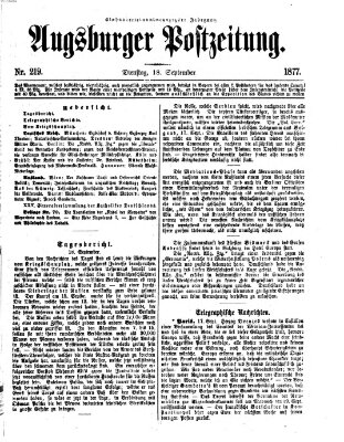 Augsburger Postzeitung Dienstag 18. September 1877