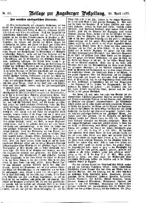 Augsburger Postzeitung Samstag 28. April 1877