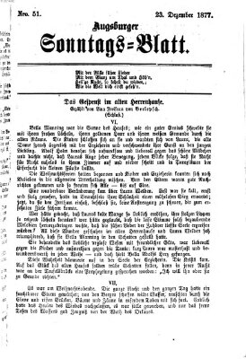 Augsburger Sonntagsblatt (Augsburger Postzeitung) Sonntag 23. Dezember 1877