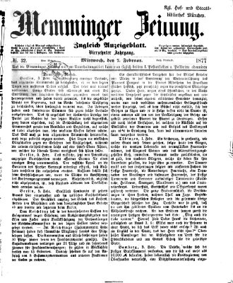 Memminger Zeitung Mittwoch 7. Februar 1877