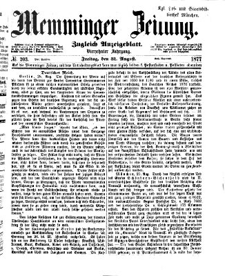 Memminger Zeitung Freitag 31. August 1877