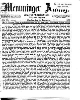 Memminger Zeitung Dienstag 18. September 1877